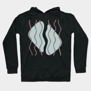 Contemporary Abstract  Wavy Lines Pastel  Minimalist   design Hoodie
